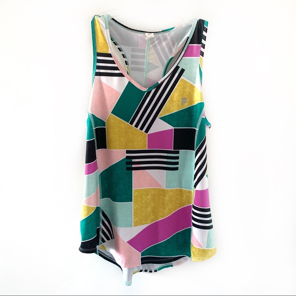 FILA Sport Multicolored Workout Racerback Tank Top Size M